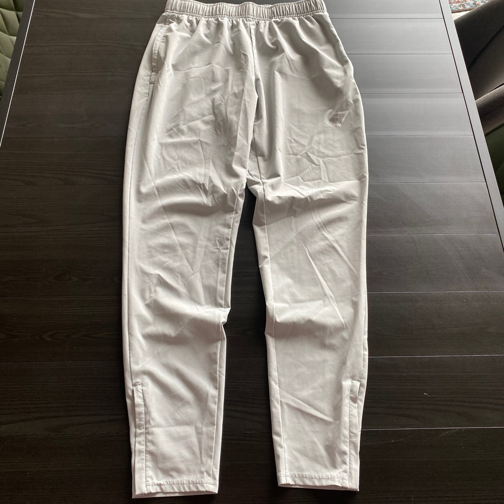 Gymshark Track Pants Small Mens Light Gray Ankle Zip Athletic Joggers Pants